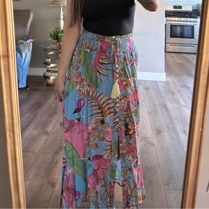 Rachel Roy  Floral Maxi Skirt - Blue & Pink small